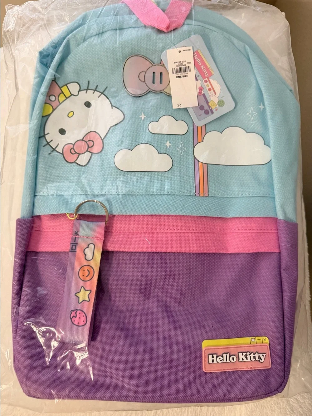 Hello Kitty Pastel Blue, Pink & Purple Kids Backpack